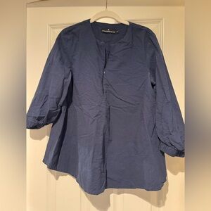 Tuckernuck Navy Seersucker Top